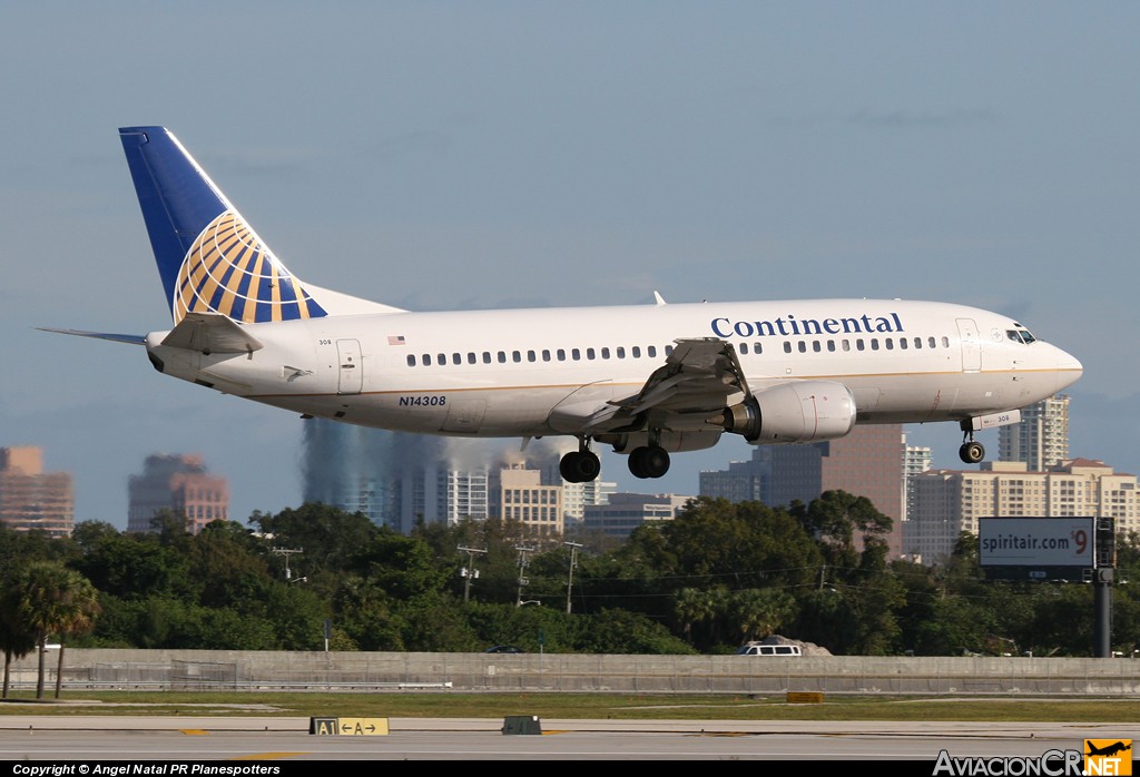 N14308 - Boeing 737-3T0 - Continental Airlines