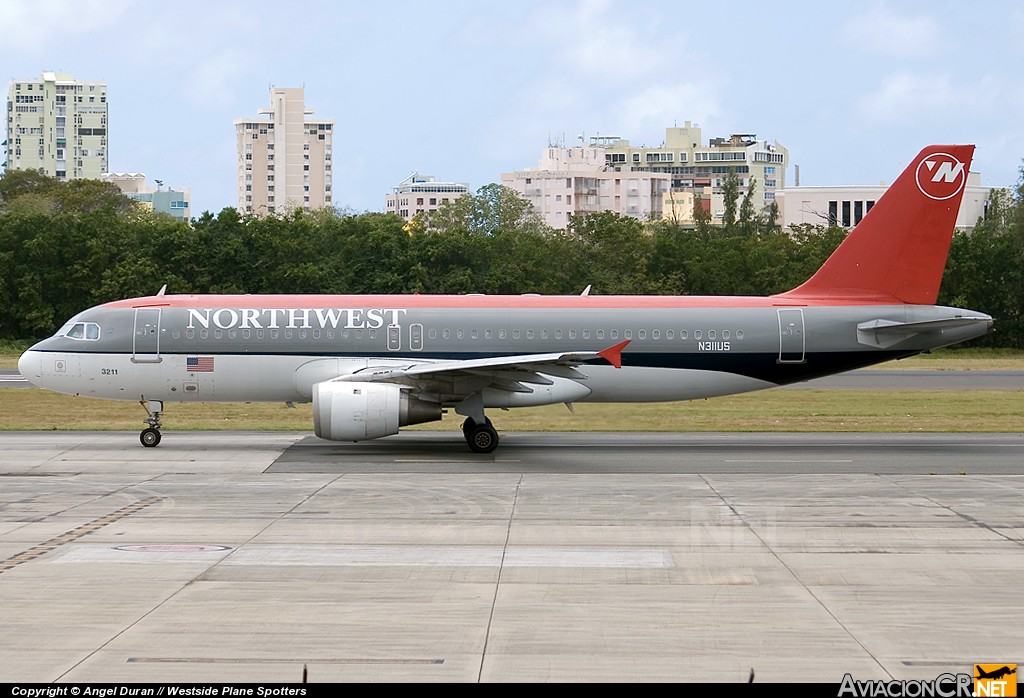 N311US - Airbus A320-211 - Northwest Airlines