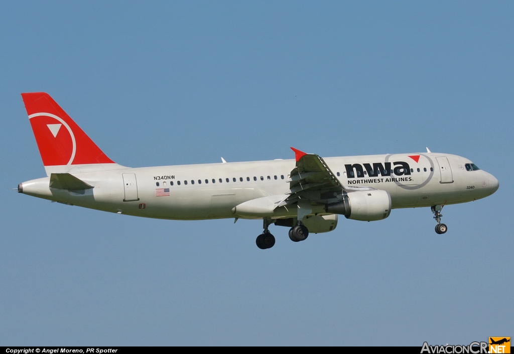 N340NW - Airbus A320-211 - Northwest Airlines