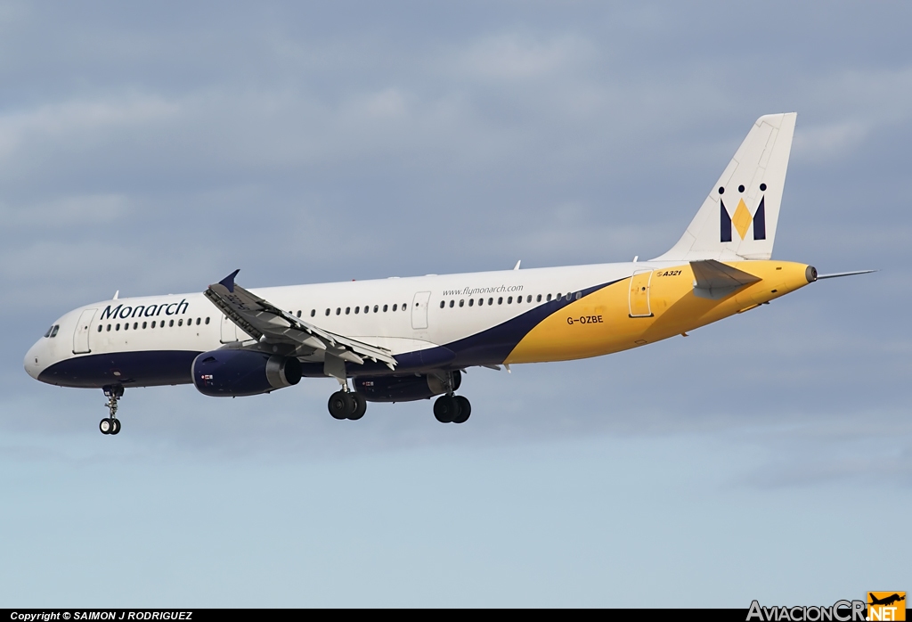 G-OZBE - Airbus A321-231 - Monarch Airlines