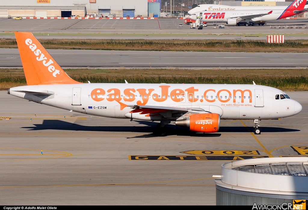 G-EZSM - Airbus A319-111 - EasyJet Airline