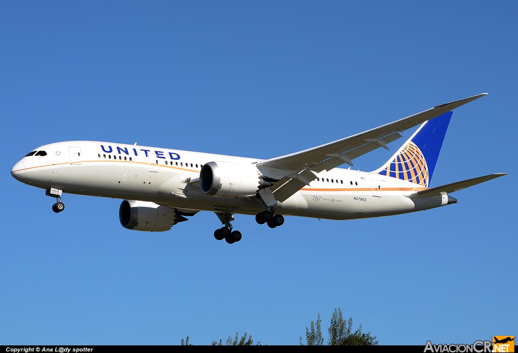 N27903 - Boeing 787-822 Dreamliner - United Airlines