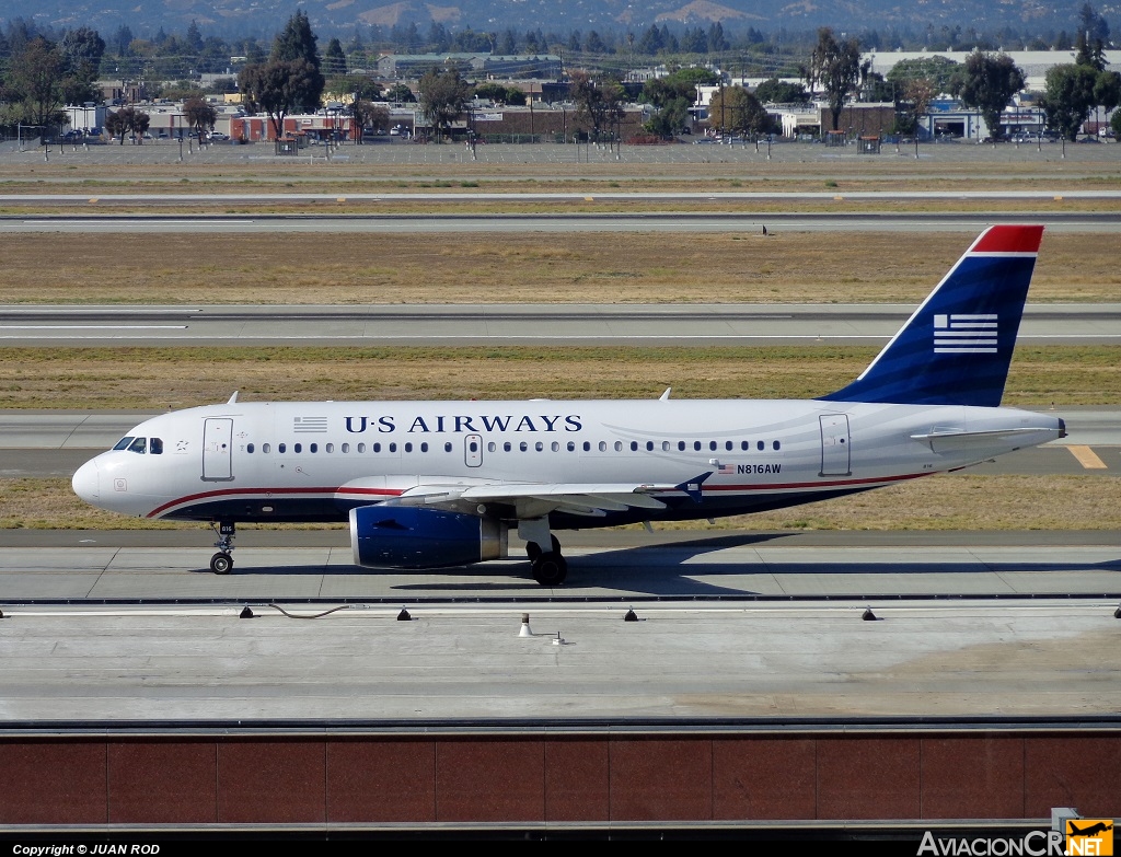 N816AW - Airbus A319-132 - US Airways