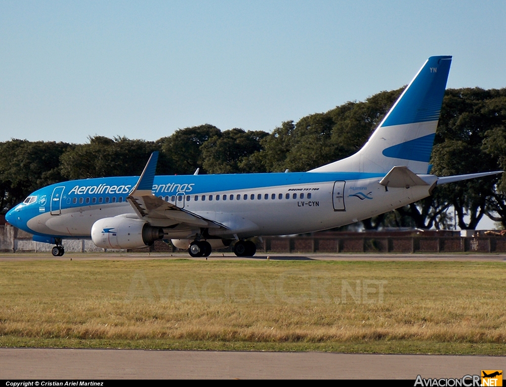 LV-CYN - Boeing 737-7Q8 - Aerolineas Argentinas