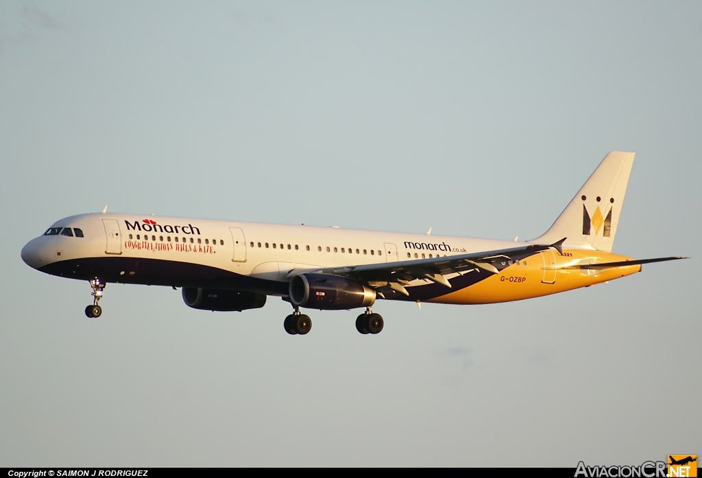 G-OZBP - Airbus A321-231 - Monarch Airlines