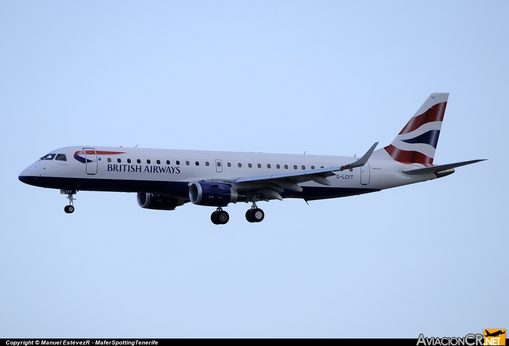 G-LCYT - Embraer ERJ-190-100SR - British Airways City Flyer