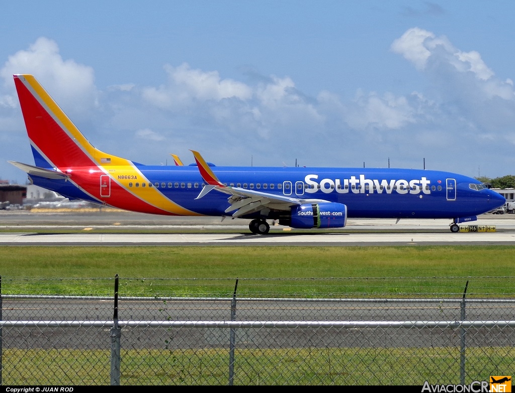 N8663A - Boeing 737-8H4 (WL) - Southwest Airlines